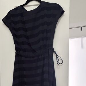 Ted Baker Navy Striped Midi Dress